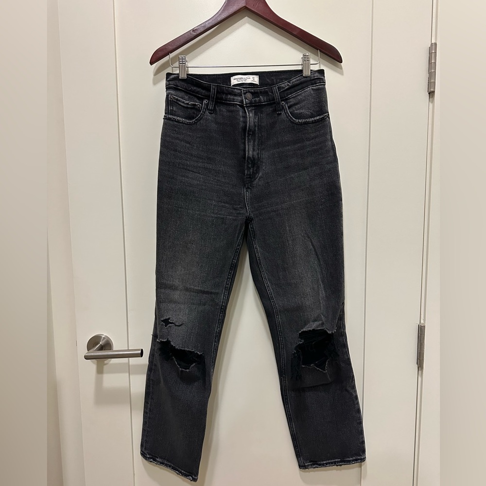 Abercrombie & Fitch ankle straight ultra high rise